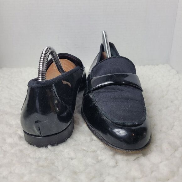 Salvatore Ferragamo Tuxedo Men’s Penny  Loafers Size 8 D Black Patent Leather